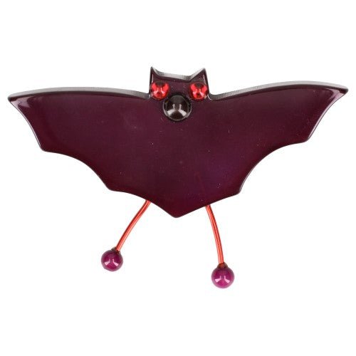 Purple Bat Brooch with a black nose (Little Size) - Galalith – Vintage Jewelry - handcrafted by Pavone by Pavone