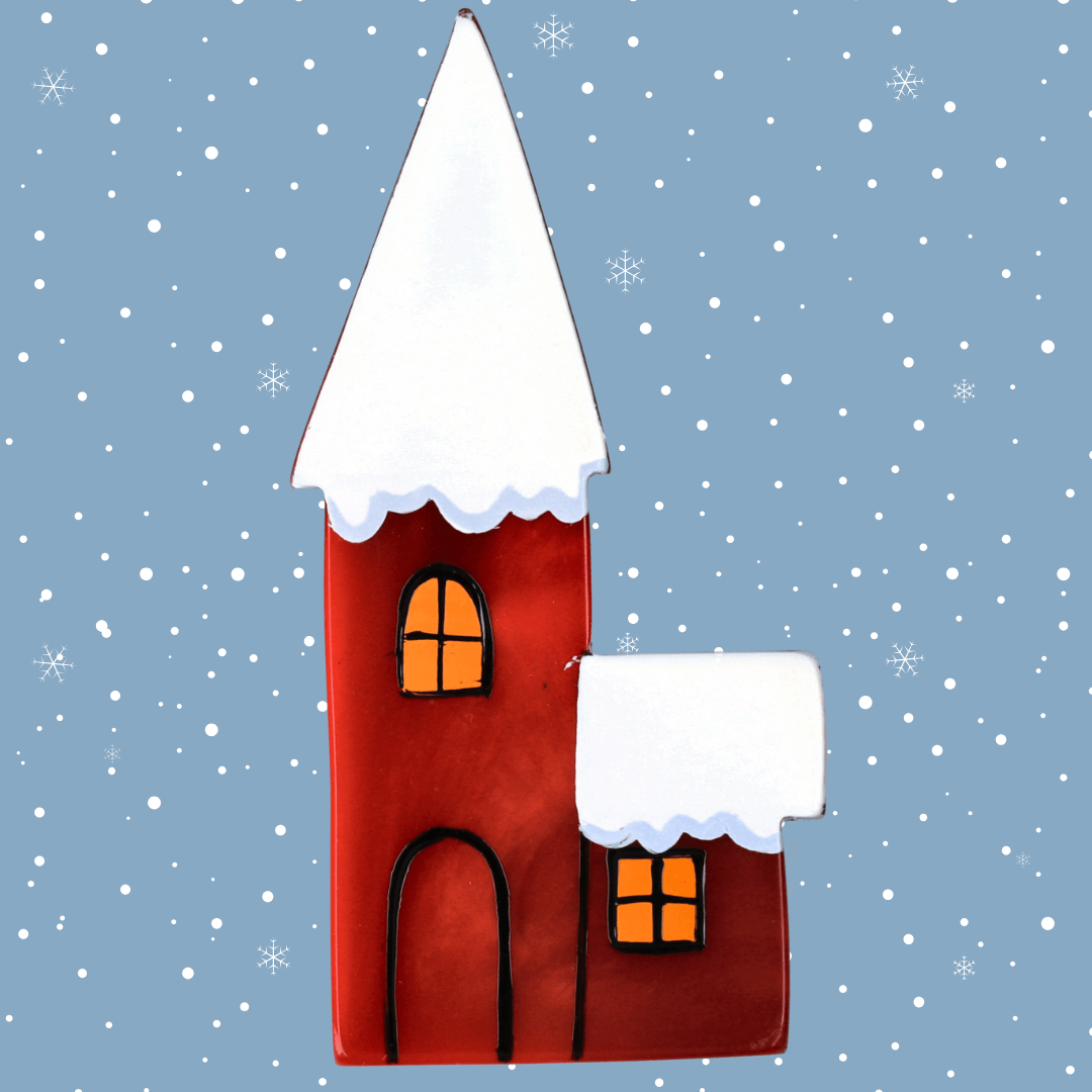 Red Church Tower Brooch (Mini Brooch) - Galalith – Vintage Jewelry - handcrafted by Pavone by Pavone