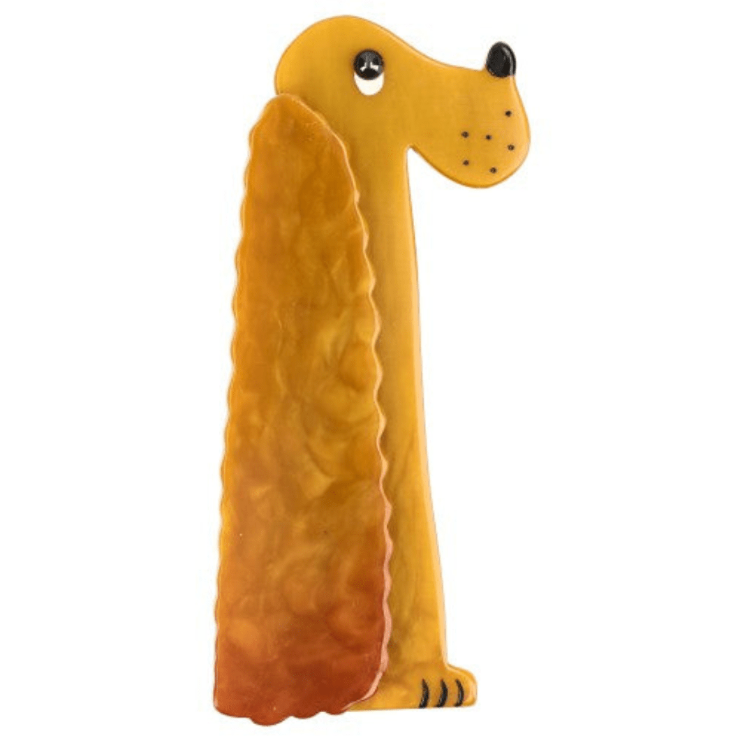 Yellow Ochre Cocker Dog Brooch - Galalith – Vintage Jewelry - handcrafted by Pavone by Pavone