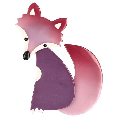 Amethyst Purple and Parma Ladyfox Fox Brooch - Galalith – Vintage Jewelry - handcrafted by Pavone by Pavone