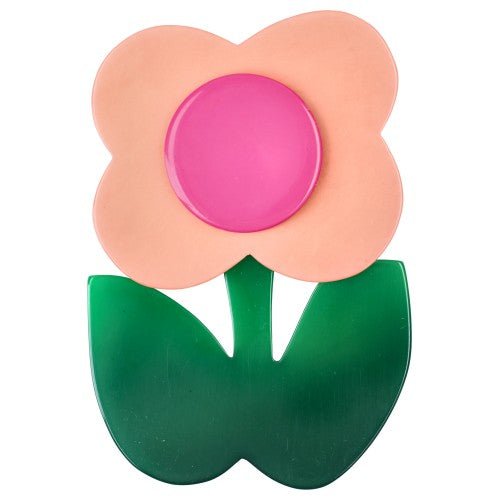 Light and Candy Pink Anemone Flower Brooch - Galalith – Vintage Jewelry - handcrafted by Pavone by Pavone