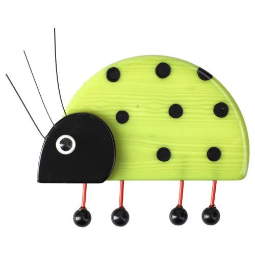 Anise Green Ladybug in profile - Galalith – Vintage Jewelry - handcrafted by Pavone by Pavone