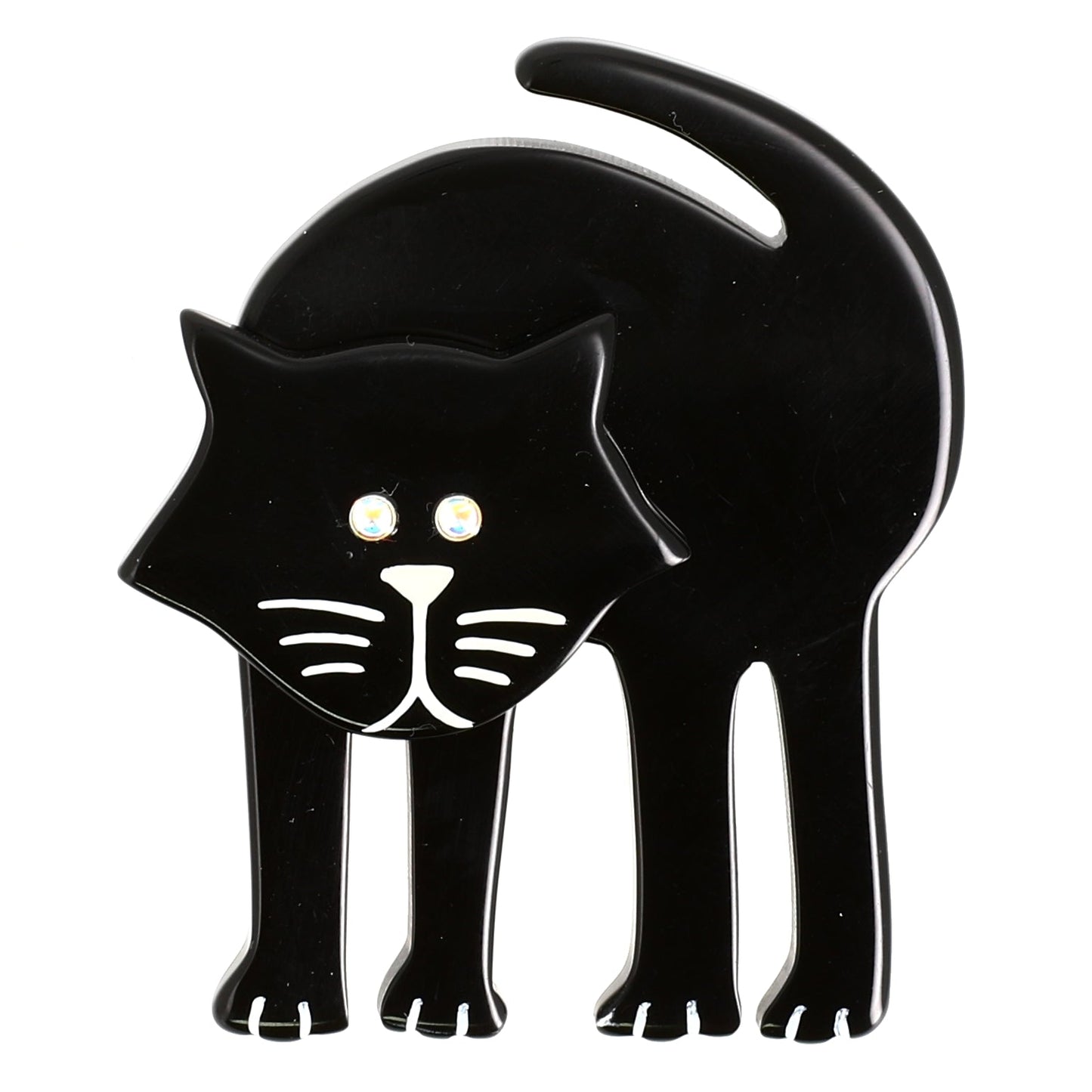 Black Arthur Cat Brooch - Galalith – Vintage Jewelry - handcrafted by Pavone by Pavone