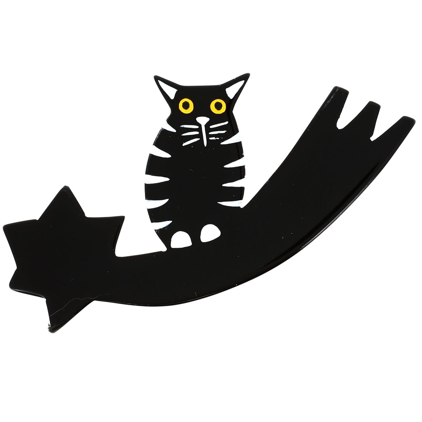 Black Commit Cat Brooch - Galalith – Vintage Jewelry - handcrafted by Pavone by Pavone