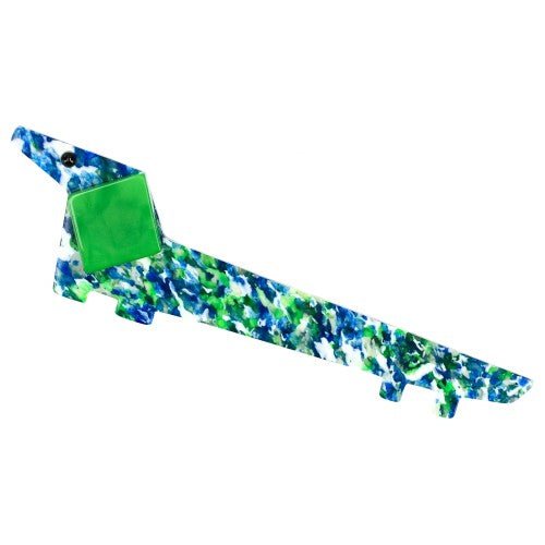 Blue and Green Dotted Lola Teckel Dog Brooch Left - Galalith – Vintage Jewelry - handcrafted by Pavone by Pavone