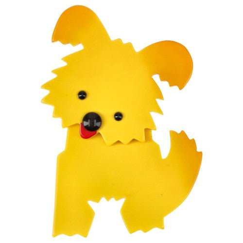 Canary Yellow Bobby Dog Brooch - Galalith – Vintage Jewelry - handcrafted by Pavone by Pavone
