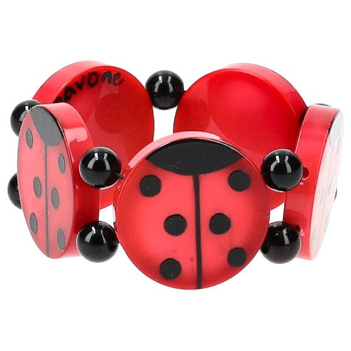 Red and Black Round Ladybug Bracelet