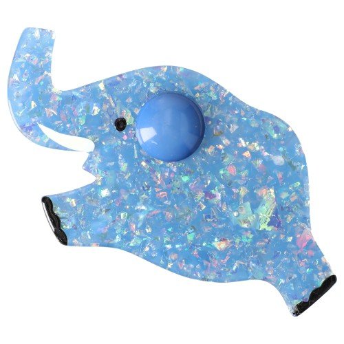 Brillant Blue with an azur blue Ear Elephant Heart Brooch - Galalith – Vintage Jewelry - handcrafted by Pavone by Pavone