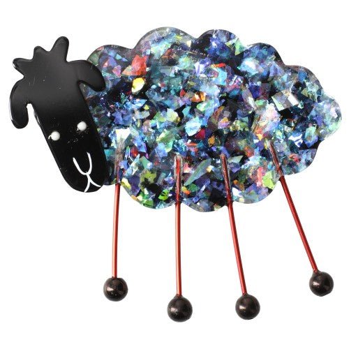 Brilliant Blue Sheep Brooch GM - Galalith – Vintage Jewelry - handcrafted by Pavone by Pavone
