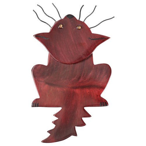 Burgundy Red Zenith Cat Brooch - Galalith – Vintage Jewelry - handcrafted by Pavone by Pavone