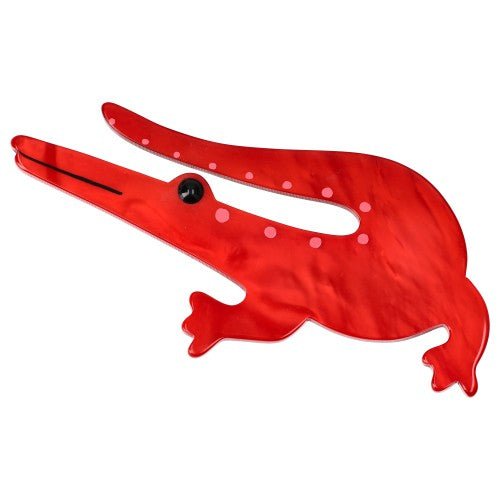 Red Caiman Brooch (Large Size) - Galalith – Vintage Jewelry - handcrafted by Pavone by Pavone