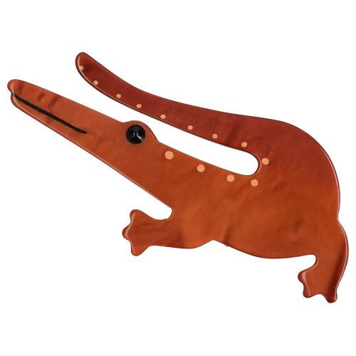 Ginger Orange Caiman Brooch (Large Size) - Galalith – Vintage Jewelry - handcrafted by Pavone by Pavone