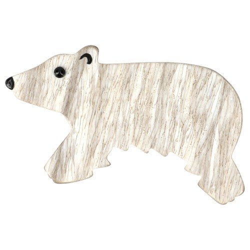 Beige Hairy Canada Bear Brooch (Mini Brooch) - Galalith – Vintage Jewelry - handcrafted by Pavone by Pavone