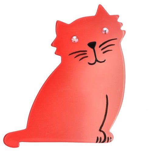 Candy Pink Nina Cat Brooch (Right) - Galalith – Vintage Jewelry - handcrafted by Pavone by Pavone