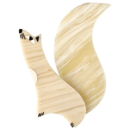 White Ivory Cassegrain Squirrel Brooch (large one) - Galalith – Vintage Jewelry - handcrafted by Pavone by Pavone