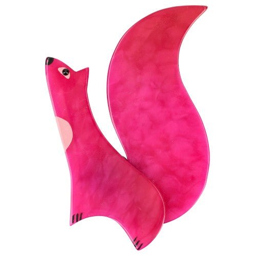 Fuchsia Pink Cassegrain Squirrel Brooch (Large Size) - Galalith – Vintage Jewelry - handcrafted by Pavone by Pavone