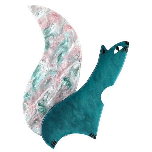 Ocean Blue, Boreal Pink and Ocean Blue Cassegrain Squirrel Brooch (large Size) - Galalith – Vintage Jewelry - handcrafted by Pavone by Pavone