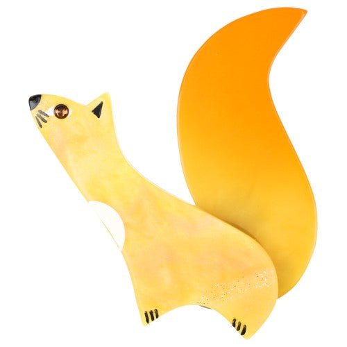 Canary Yellow Cassegrain Squirrel Brooch (small size) - Galalith – Vintage Jewelry - handcrafted by Pavone by Pavone
