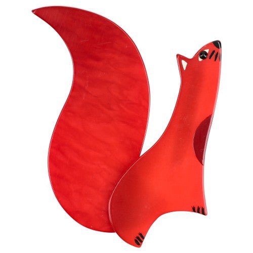 Red Cassegrain Squirrel Brooch (large size) - Galalith – Vintage Jewelry - handcrafted by Pavone by Pavone