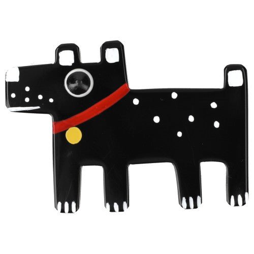 Black Geometric Dog Brooch (Mini Brooch) - Galalith – Vintage Jewelry - handcrafted by Pavone by Pavone