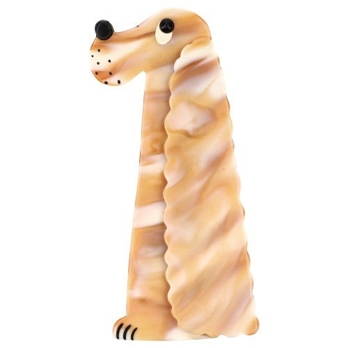 Honey Beige - Yellow and Cream White Cocker Dog Brooch - Galalith – Vintage Jewelry - handcrafted by Pavone by Pavone