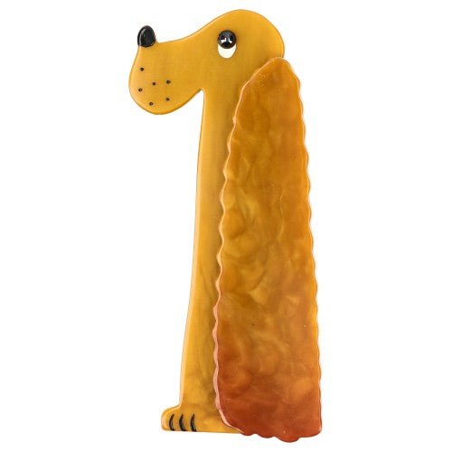 Yellow Ochre Cocker Dog Brooch - Galalith – Vintage Jewelry - handcrafted by Pavone by Pavone