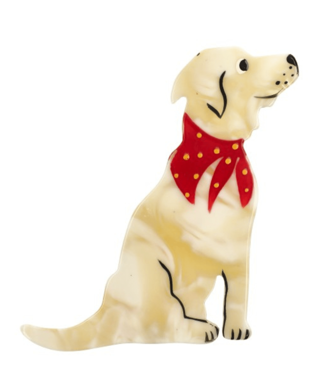 Cream Labrador Dog Brooch (right) - Galalith – Vintage Jewelry - handcrafted by Pavone by Pavone