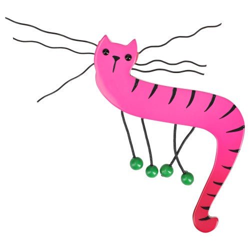 Fuchsia Pink Dodelino Cat Brooch - Galalith – Vintage Jewelry - handcrafted by Pavone by Pavone