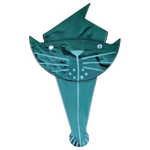 Duck Blue Voltiko Cat Brooch - Galalith – Vintage Jewelry - handcrafted by Pavone by Pavone