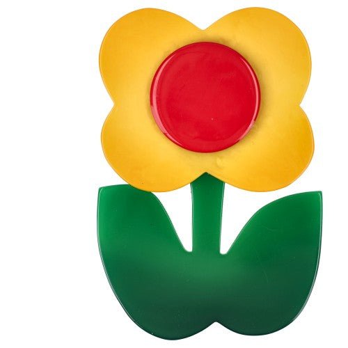Yellow and Red Anemone Flower Brooch - Galalith – Vintage Jewelry - handcrafted by Pavone by Pavone