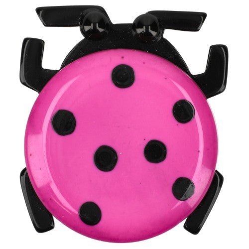 Fuchsia Pink Round Ladybug Brooch - Galalith – Vintage Jewelry - handcrafted by Pavone by Pavone