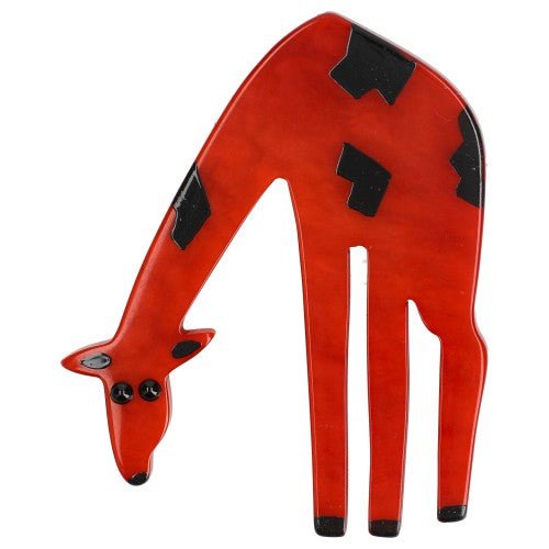Ginger Brown Giraffe Brooch