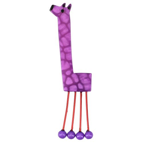 Heliotrope Purple Olympe Giraffe Brooch Crocodile skin pattern material - Galalith – Vintage Jewelry - handcrafted by Pavone by Pavone