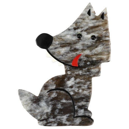 Hairy Beige Werewolf Wolf Brooch (large size) - Galalith – Vintage Jewelry - handcrafted by Pavone by Pavone