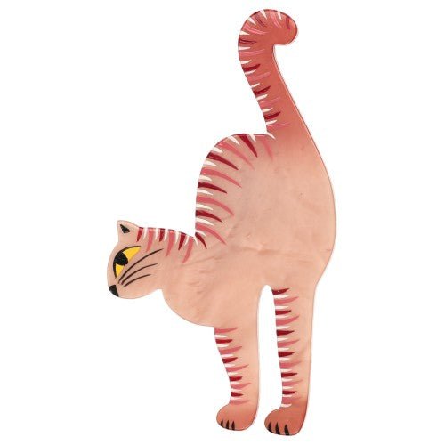 Pink Starsky Version Tabby Maxi Cat Brooch - Galalith – Vintage Jewelry - handcrafted by Pavone by Pavone