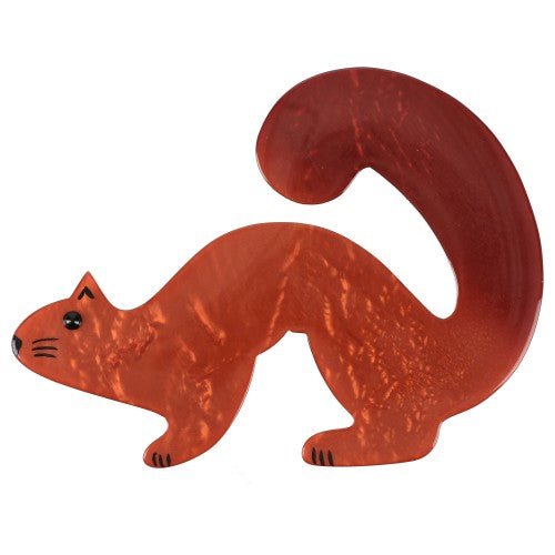 Copper Red Hermine Brooch Left - Galalith – Vintage Jewelry - handcrafted by Pavone by Pavone