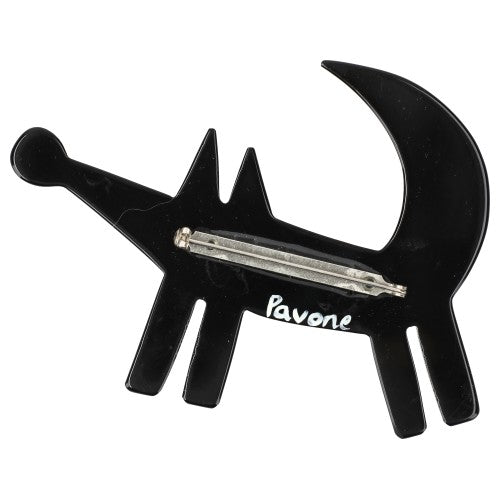 Black and Grey Isengrin Wolf Brooch back side