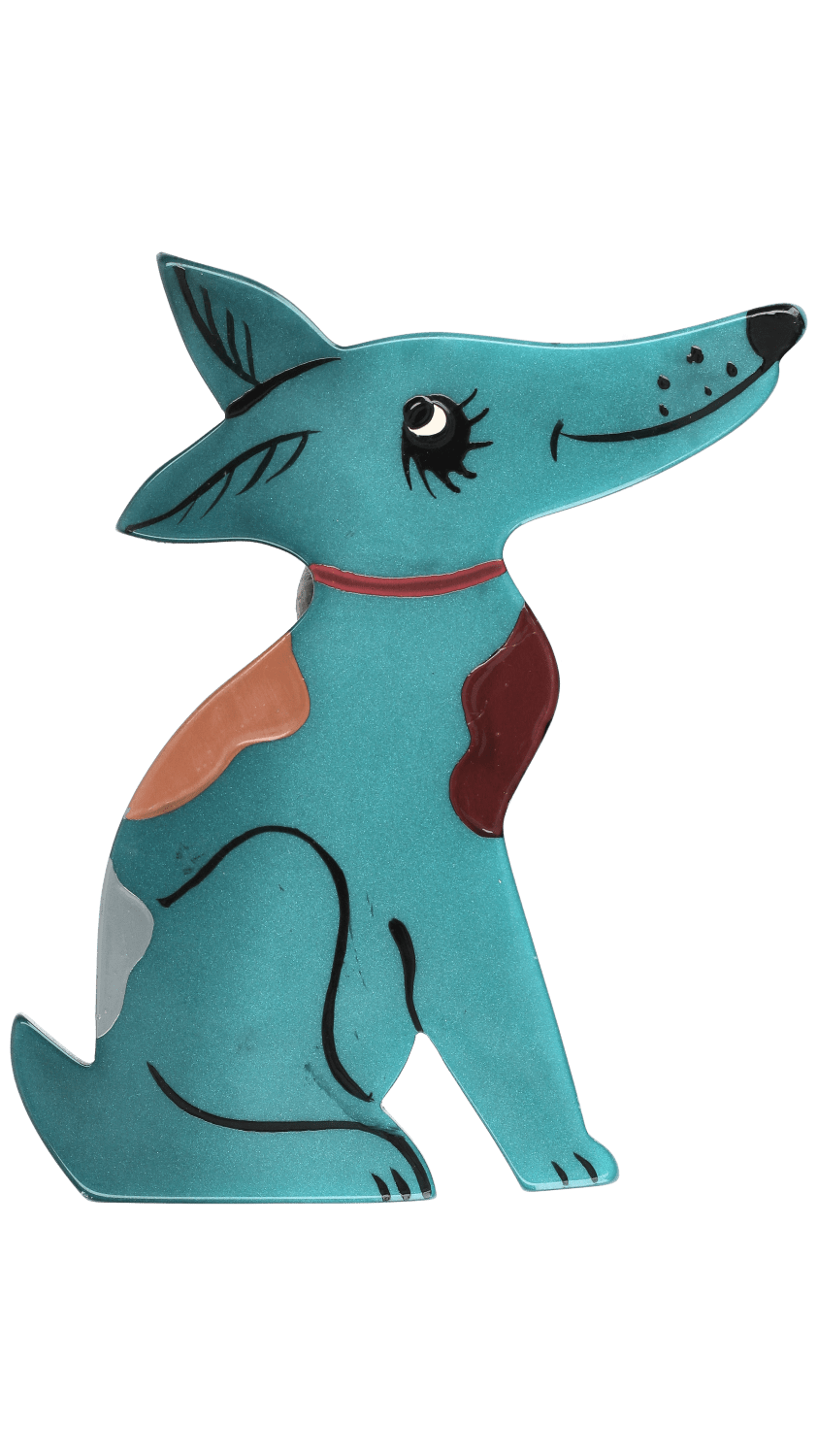 Turquoise Blue Jack Russel Dog Brooch 2 - Galalith – Vintage Jewelry - handcrafted by Pavone by Pavone