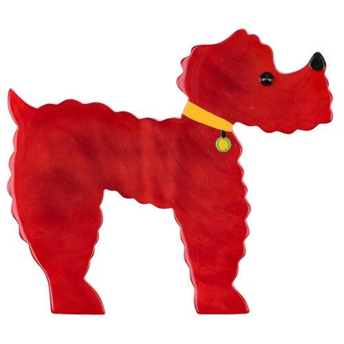 Red Kaoba Poodle Dog Brooch (Right) - Galalith – Vintage Jewelry - handcrafted by Pavone by Pavone