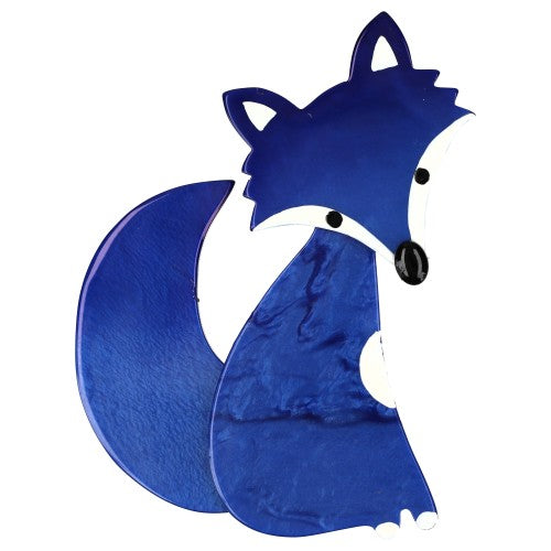 Sapphire Blue Ladyfox Fox Brooch (Right)