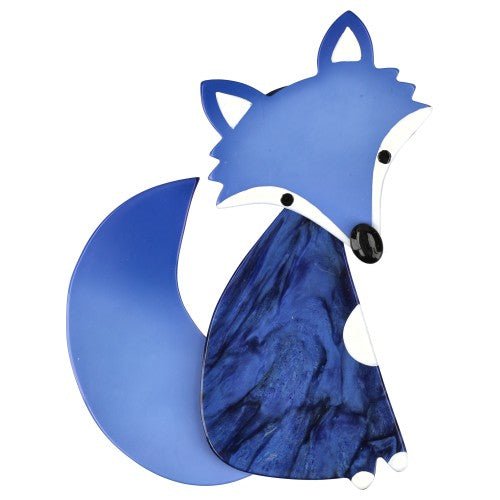 Night and Lavender Blue ladyfox Brooch - Galalith – Vintage Jewelry - handcrafted by Pavone by Pavone