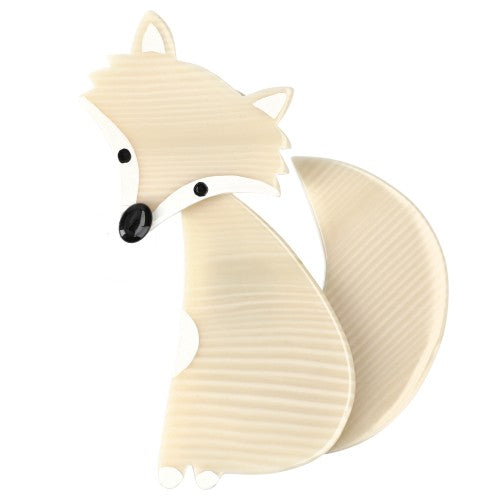 Ivoirine White Ladyfox Fox Brooch