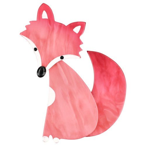 Light Pink Ladyfox Fox Brooch (right) - Galalith – Vintage Jewelry - handcrafted by Pavone by Pavone