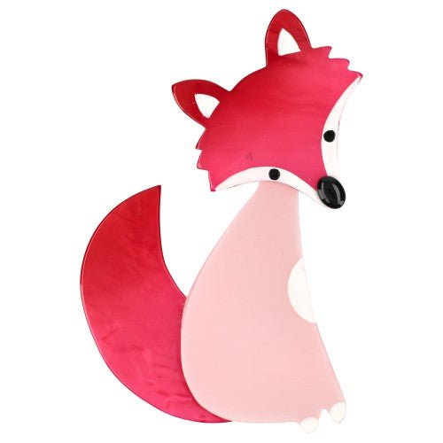 Light Pink and Fuchsia Pink Ladyfox Fox Brooch - Galalith – Vintage Jewelry - handcrafted by Pavone by Pavone