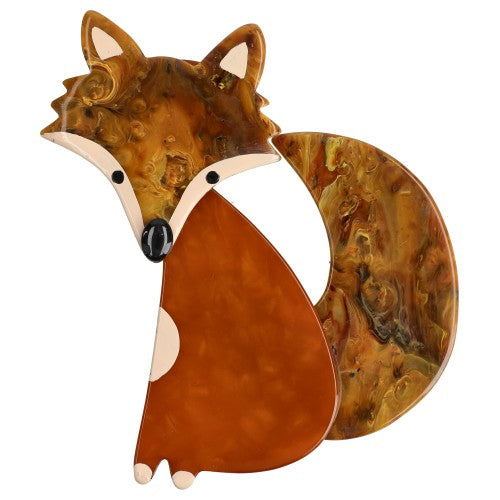 Ginger and creme brulee Ladyfox Fox Brooch 