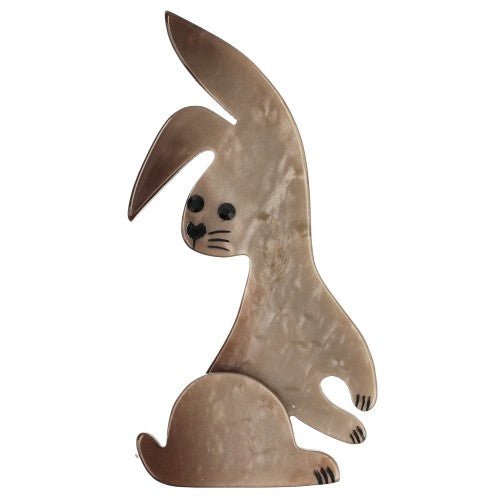 Sand Beige Lulu Rabbit Brooch - Galalith – Vintage Jewelry - handcrafted by Pavone by Pavone
