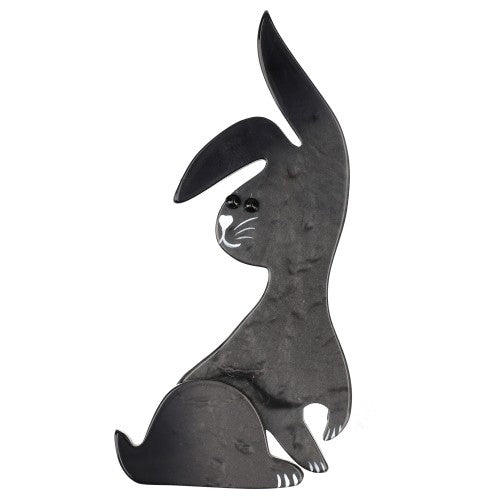 Grey Lulu Rabbit Brooch