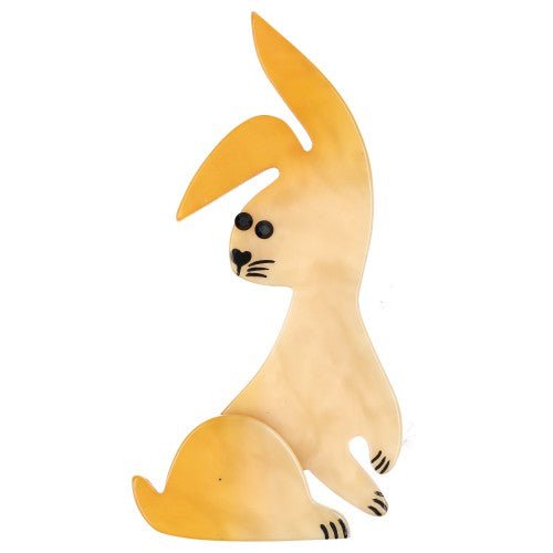 Champagne Yellow Lulu Rabbit Brooch - Galalith – Vintage Jewelry - handcrafted by Pavone by Pavone