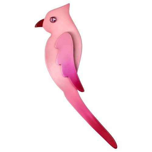 Light and Candy Pink Zazy Bird Brooch - Galalith – Vintage Jewelry - handcrafted by Pavone by Pavone
