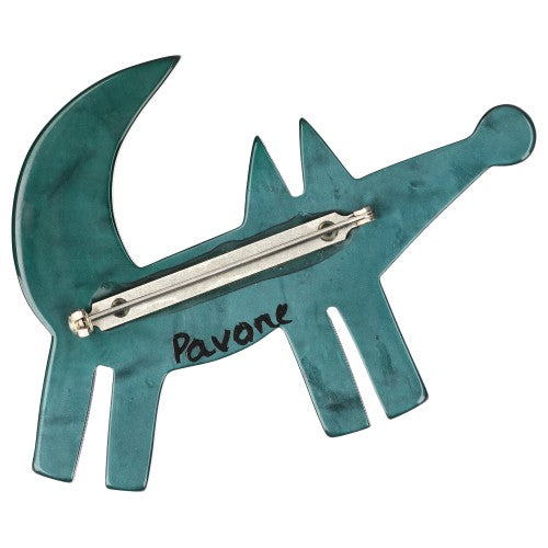 Emerald Green Isengrin Wolf Brooch (small size) Back side